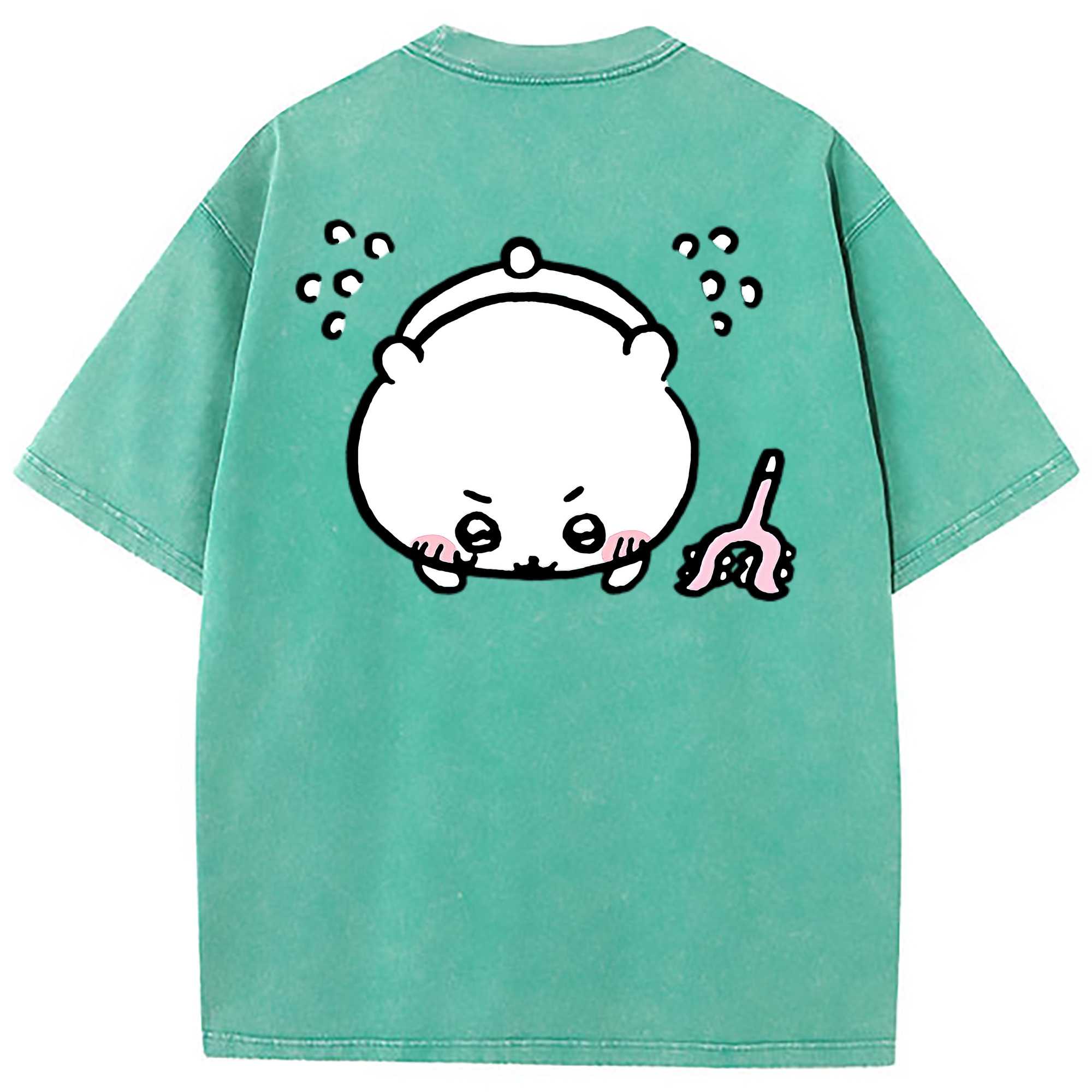 （画像用） ちいかわ ちいかわ Chii-kawa chiikawa 綿100% ヴィンテージ風 半袖Tシャツ（背面プリント）